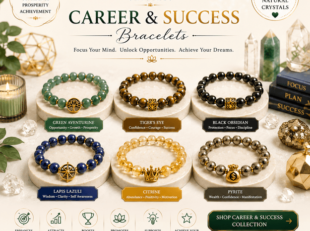 Career &amp; Success Crystal Bracelets: - Raso Crystal