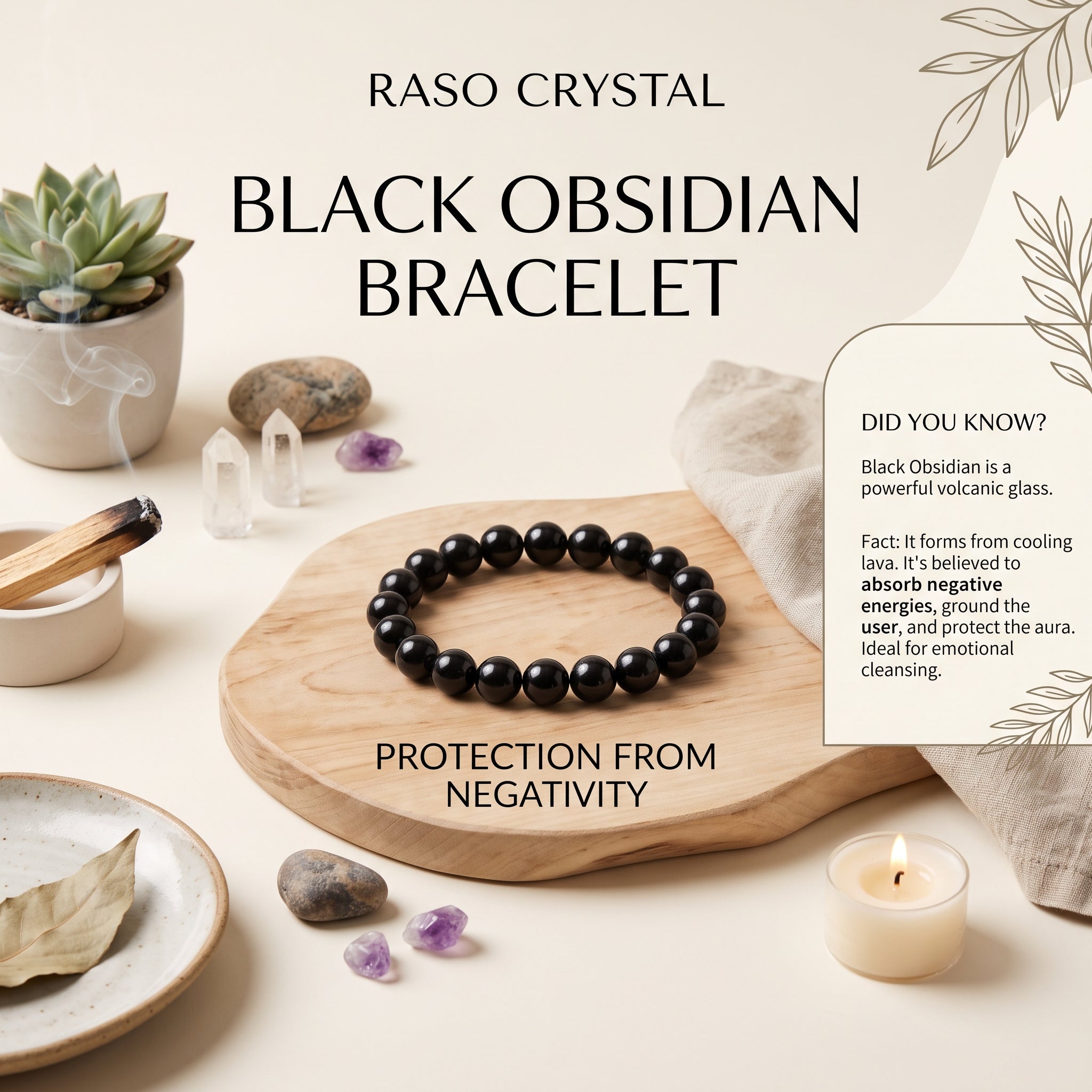 Black Obsidian Bracelet – Protection from Negativity