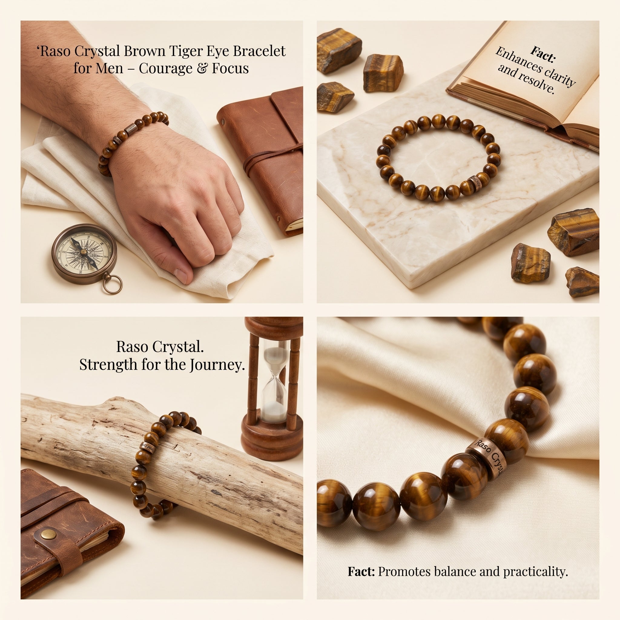 Brown Tiger Eye Bracelet for Men – Courage & Focus