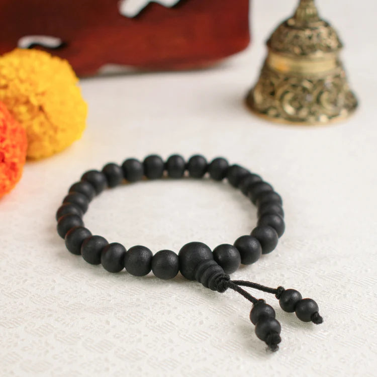 Karungali Bracelet 8mm (Certified) – Original Ebony Wood | Protection | Raso Crystals
