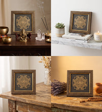 hri Yantra Pyrite Dust Frame for Prosperity | Raso CrystalsRaso Crystal