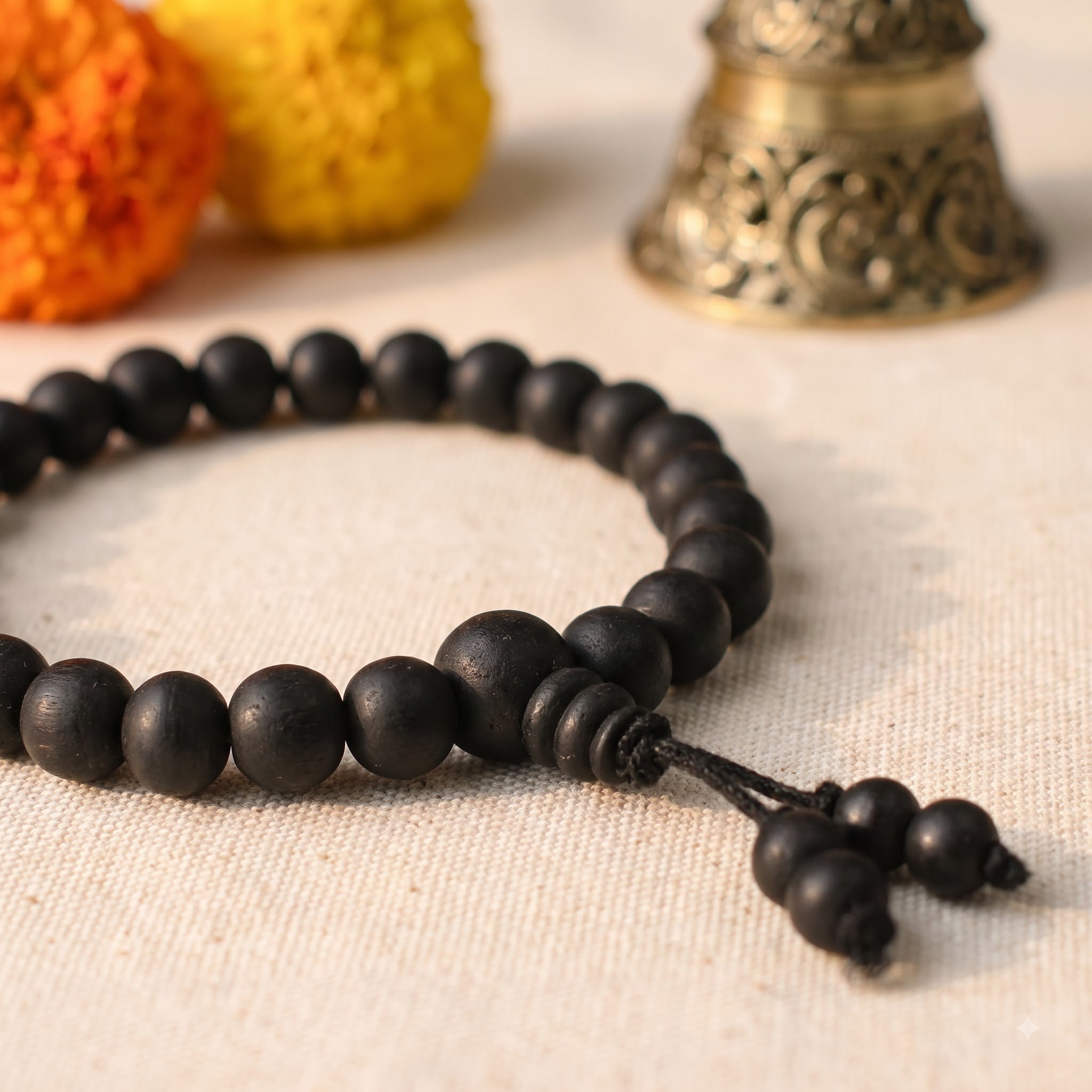 Karungali Bracelet 8mm (Certified) – Original Ebony Wood | Protection | Raso Crystals