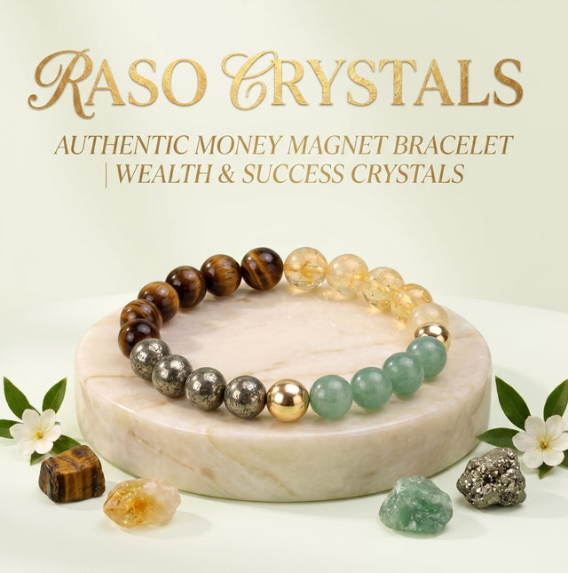 Authentic Money Magnet Bracelet | Wealth & Success Crystals | Raso Crystal