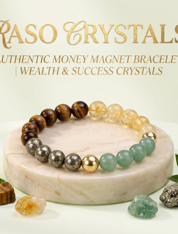 Authentic Money Magnet Bracelet | Wealth & Success Crystals | Raso Crystal