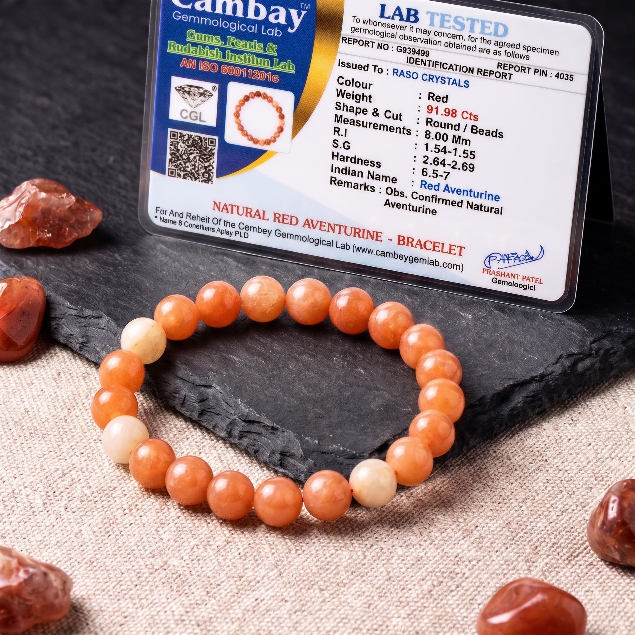Red Aventurine Bracelet – 8mm Natural Crystal Beads for Motivation, Confidence & Vitality – Root & Sacral Chakra – Aries & Leo Zodiac – Unisex Stone Jewelry for Action & Empowerment | Raso Crystals