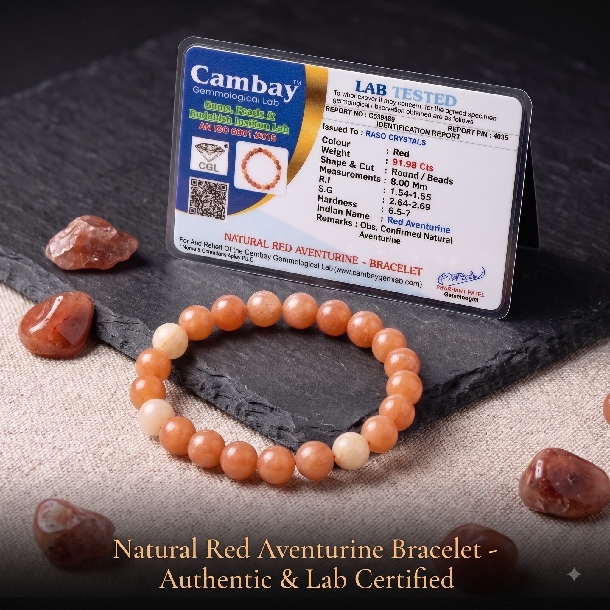 Red Aventurine Bracelet – 8mm Natural Crystal Beads for Motivation, Confidence & Vitality – Root & Sacral Chakra – Aries & Leo Zodiac – Unisex Stone Jewelry for Action & Empowerment | Raso Crystals