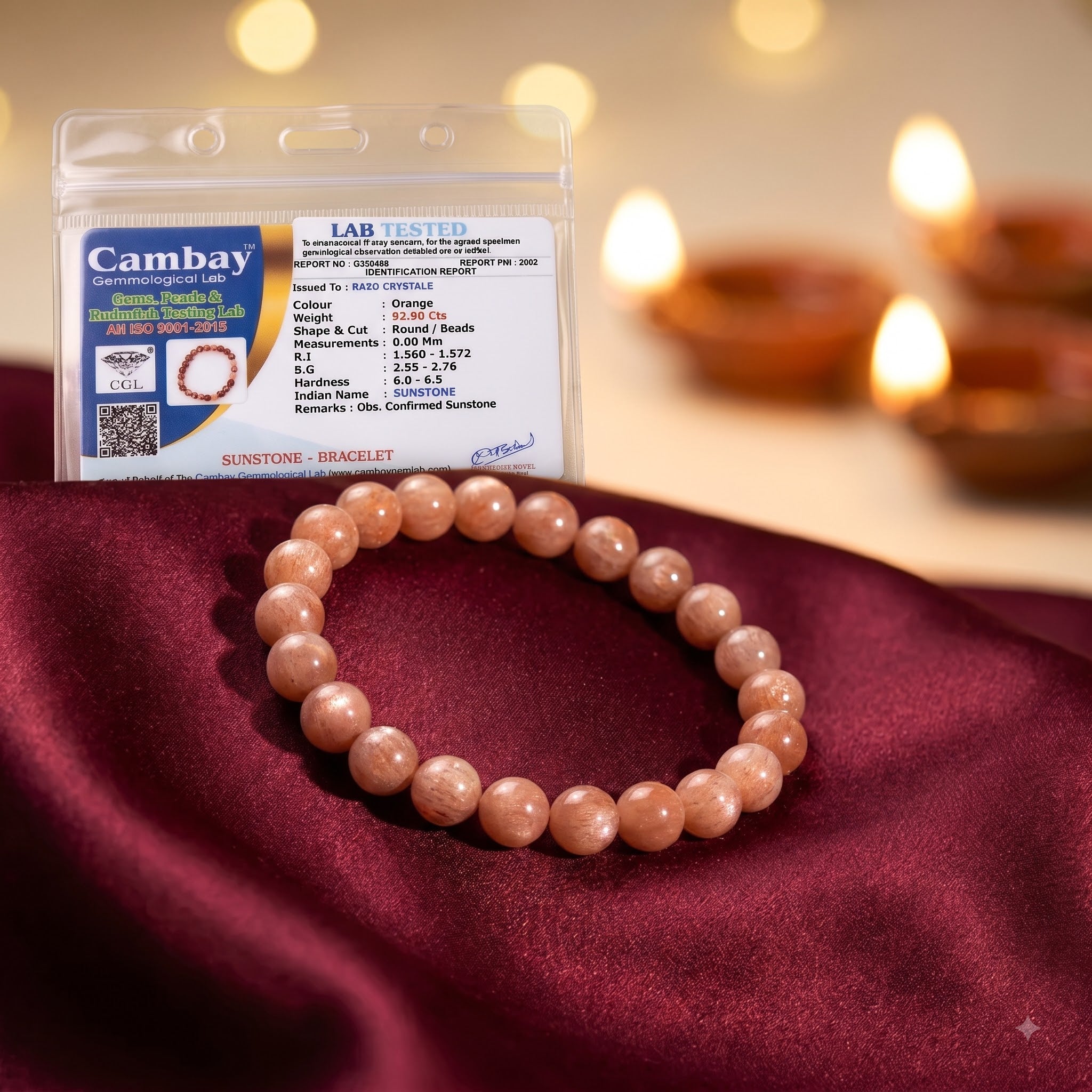 Sunstone Bracelet – Confidence & Success | Raso Crystals