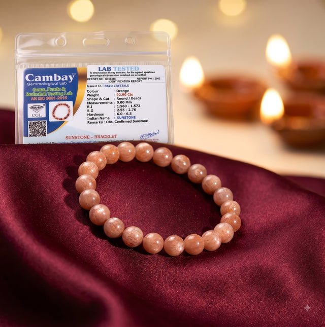 Sunstone Bracelet – Confidence & Success | Raso Crystals