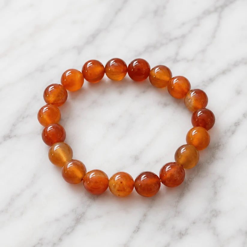 Red Carnelian Bracelet for Mangal & Sun Strength (Abhimantrit) | Raso Crystals
