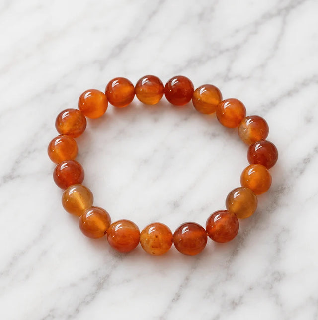Red Carnelian Bracelet for Mangal & Sun Strength (Abhimantrit) | Raso Crystals