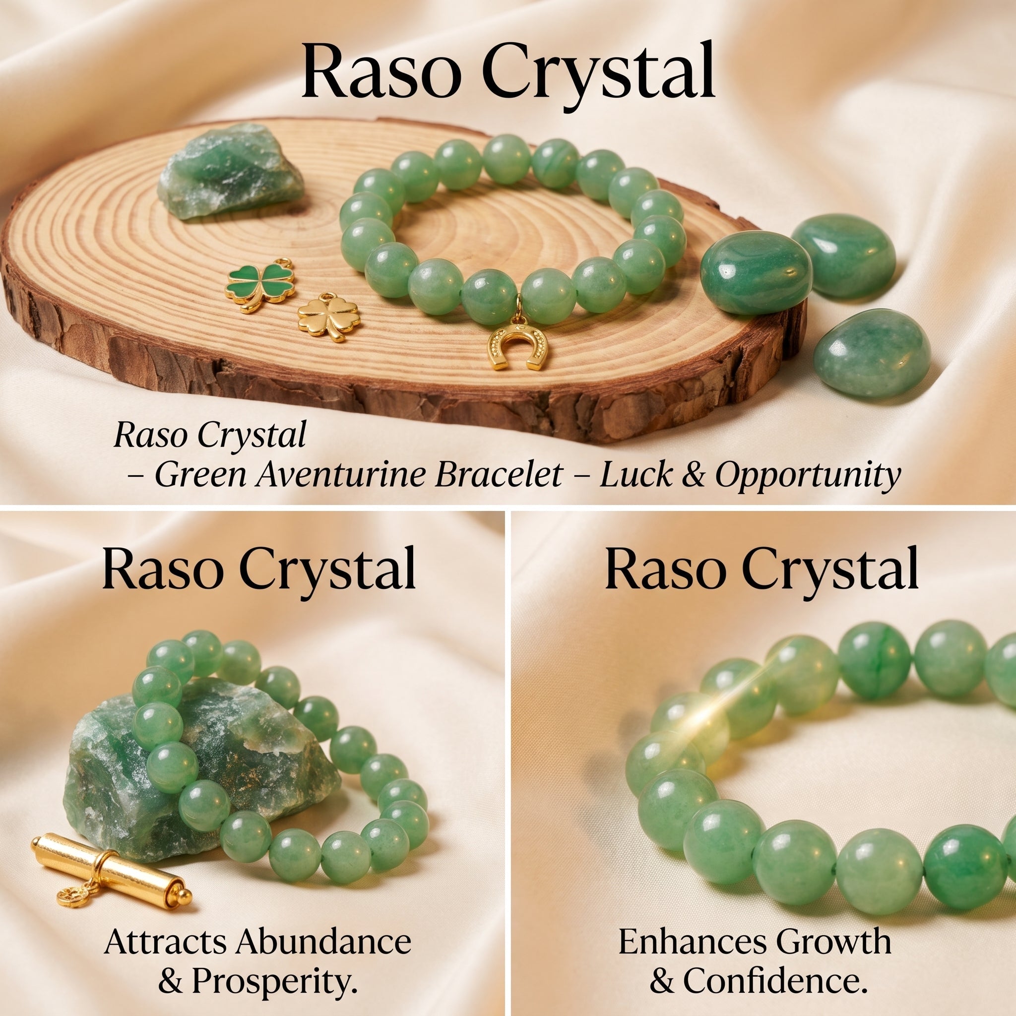 Green Aventurine Bracelet – Luck & OpportunityRaso Crystal