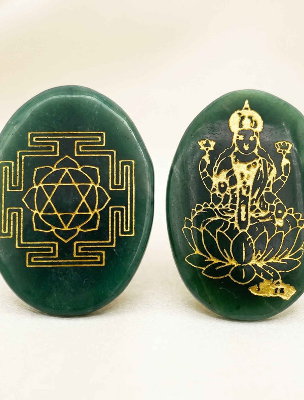 Jade Laxmiji Zibu Coin Wealth Switch Coin – Money Stone for Prosperity & Abundance | Raso Crystal