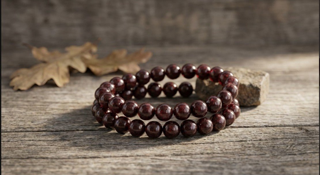 Natural Garnet Stone Bracelet 7MM – Lab Certified & Energized | Raso Crystal