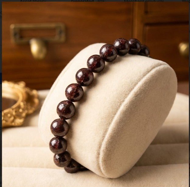 Natural Garnet Stone Bracelet 7MM – Lab Certified & Energized | Raso Crystal