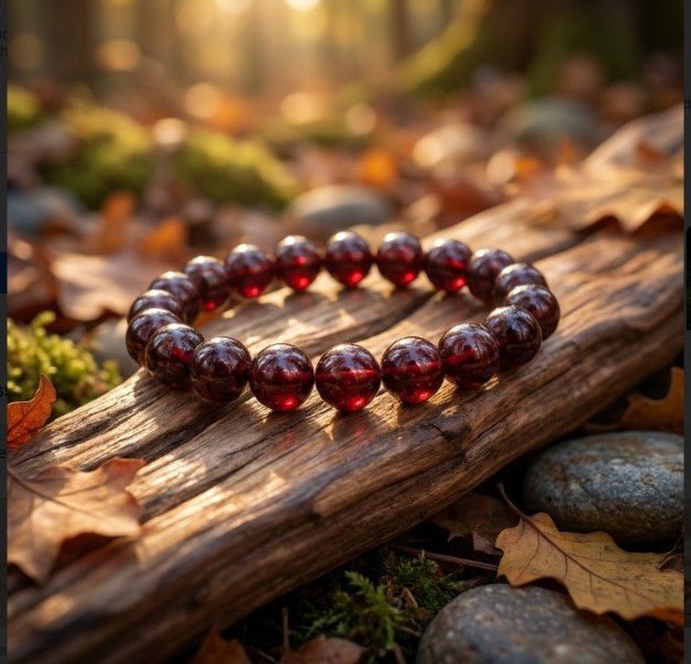 Natural Garnet Stone Bracelet 7MM – Lab Certified & Energized | Raso Crystal