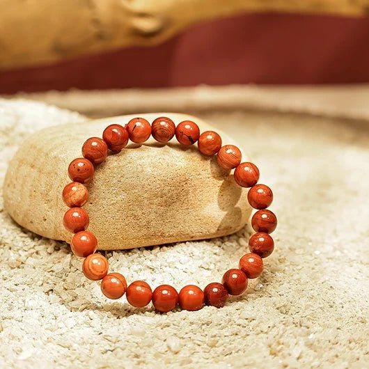Natural Red Jasper Bracelet 8MM – Genuine Stone Beads for Strength, Grounding & Confidence | Raso Crystal