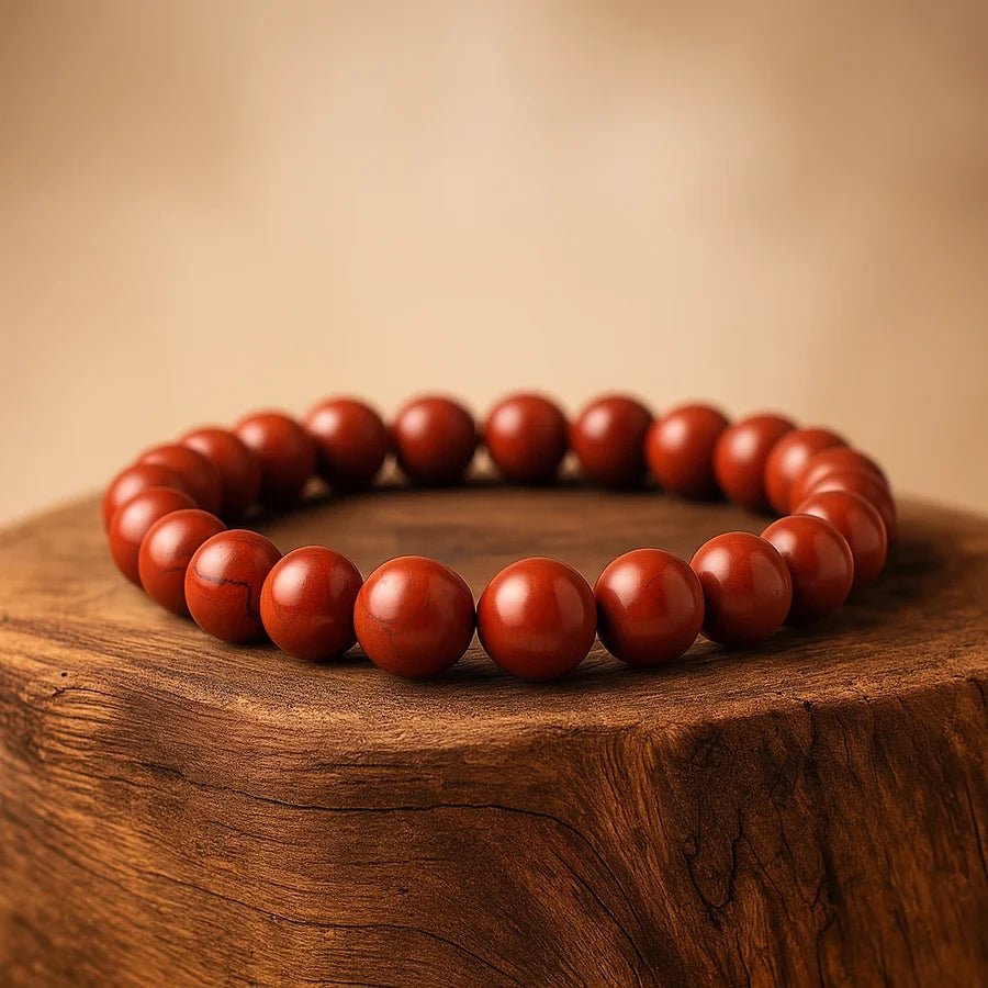 Natural Red Jasper Bracelet 8MM – Genuine Stone Beads for Strength, Grounding & Confidence | Raso Crystal