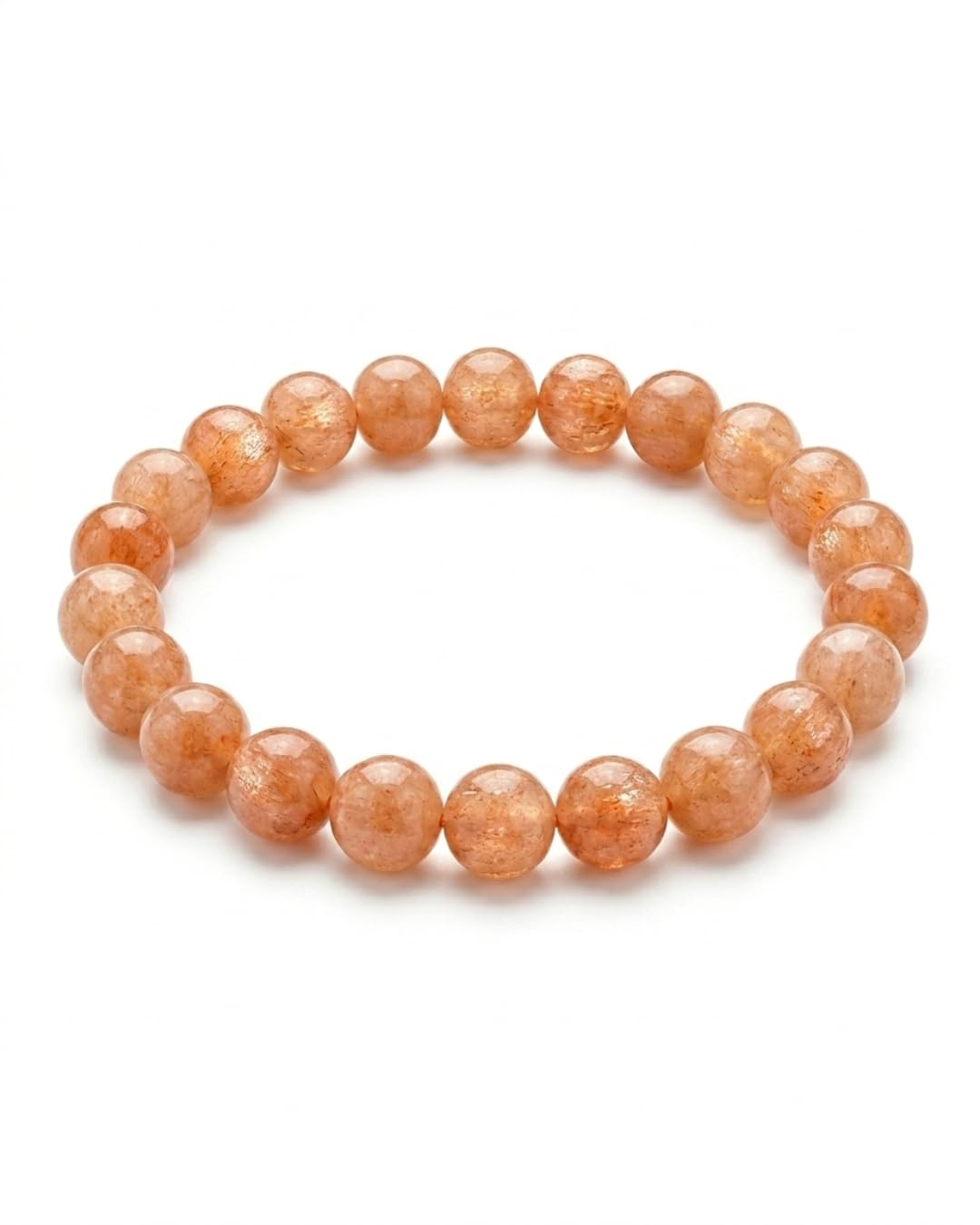 Natural Sunstone Bracelet | Crystal Beaded Stretch Bracelet for Men and Women | Stone for Positivity, Leadership, Confidence & Good Energy