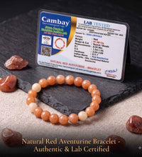 Red Aventurine Bracelet - Natural Crystal Beads for Motivation & Vitality - Aries & Leo Zodiac - Unisex crystal Bracelet for Empowerment