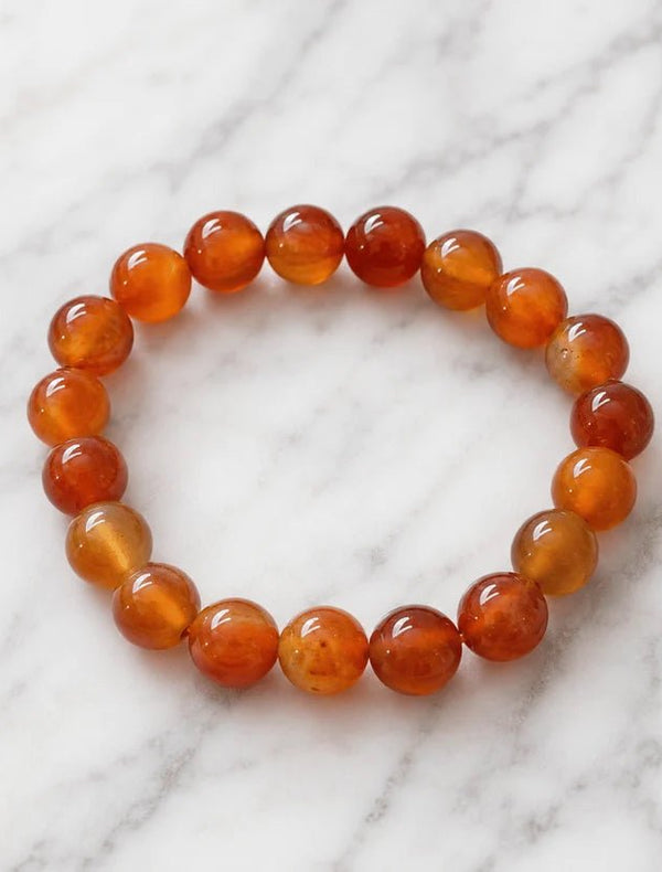 Red Carnelian Bracelet for Mangal & Sun Strength (Abhimantrit) | Raso Crystals