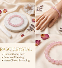 Rose Quartz Bracelet for Women – Authentic Stone of Love & HarmonyLove & HarmonyRaso Crystal