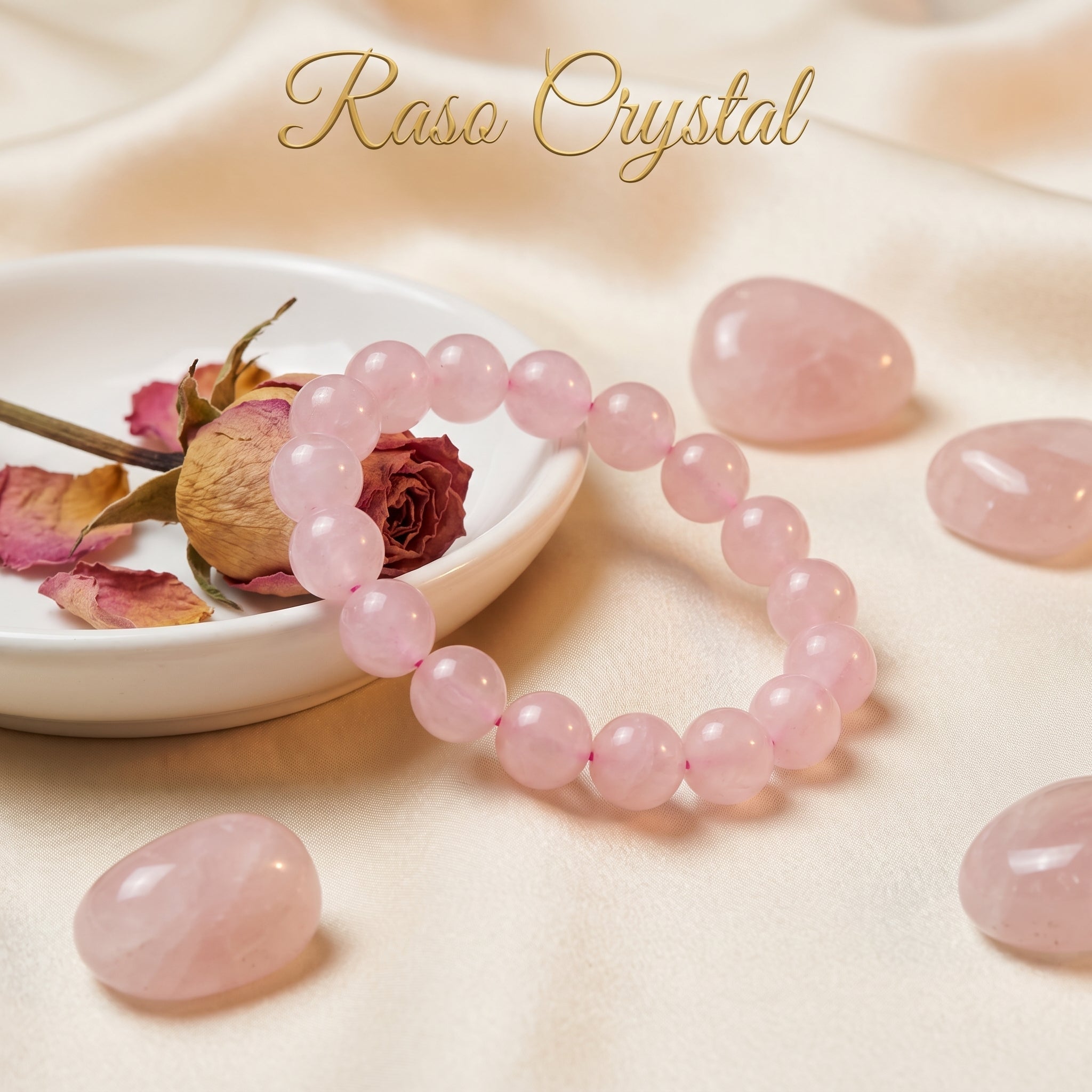 Rose Quartz Bracelet for Women – Authentic Stone of Love & HarmonyLove & HarmonyRaso Crystal