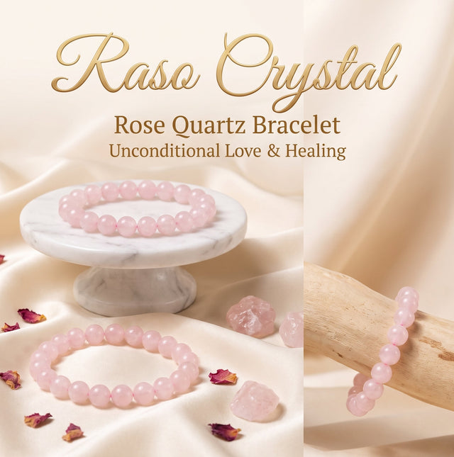 Rose Quartz Bracelet for Women – Authentic Stone of Love & HarmonyLove & HarmonyRaso Crystal