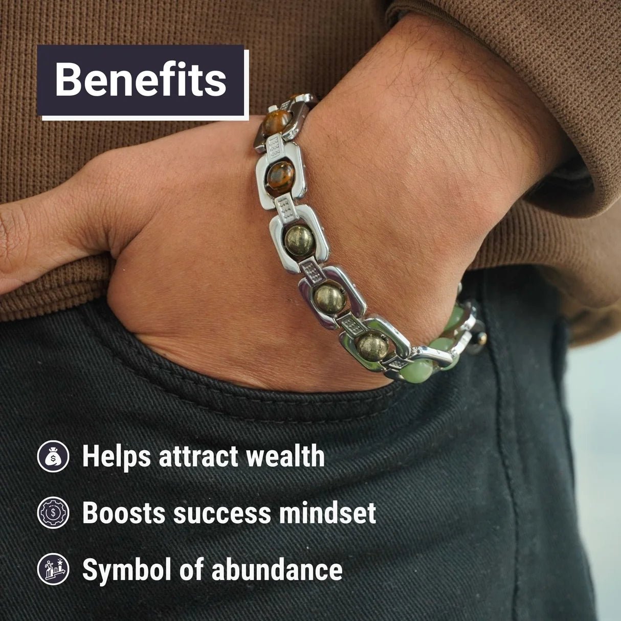 Silver Plated Essential Money Magnet Bracelet – Wealth, Prosperity & Abundance | Raso Crystal